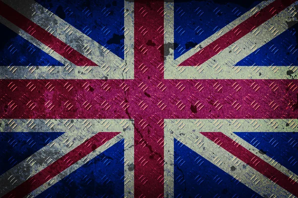 Velká Británie vlajka na bezproblémové diamond deska kovové pozadí. — Stock fotografie
