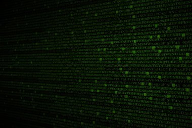 Yeşil alfasayısal kod arka plan.