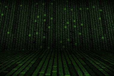 Yeşil alfasayısal kod arka plan.