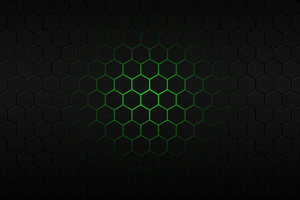 siyah altıgen ve kırmızı neon ışık