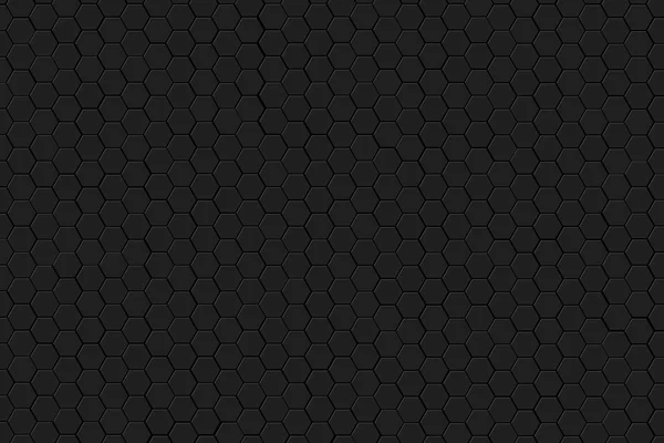 Grey hexagon on black background — Stock Photo, Image