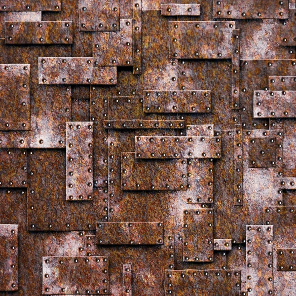 さびた修正壁。グランジ金属の背景. — ストック写真