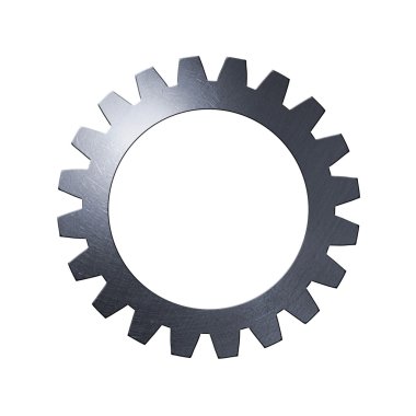 izole beyaz zemin üzerine metal dişli.