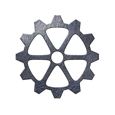 izole beyaz zemin üzerine metal dişli.