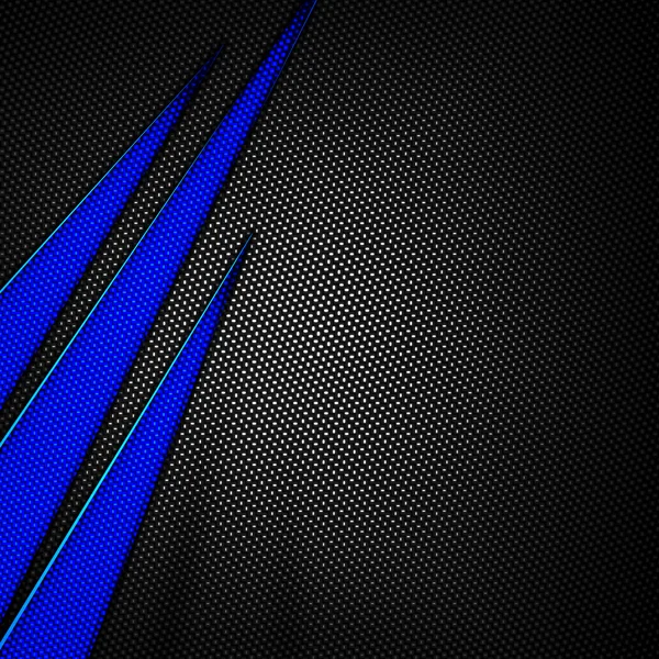 Blauer und schwarzer Hintergrund aus Kohlefaser. — Stockfoto