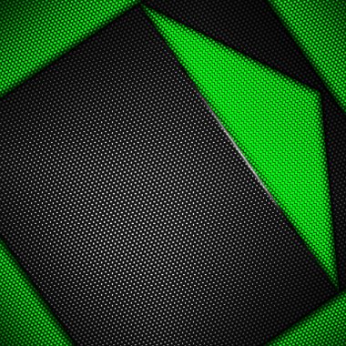 yeşil ve siyah karbon fiber arka plan.