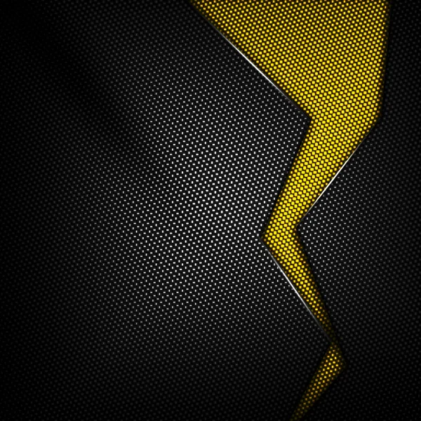 黄色と黒の炭素繊維の背景. — ストック写真