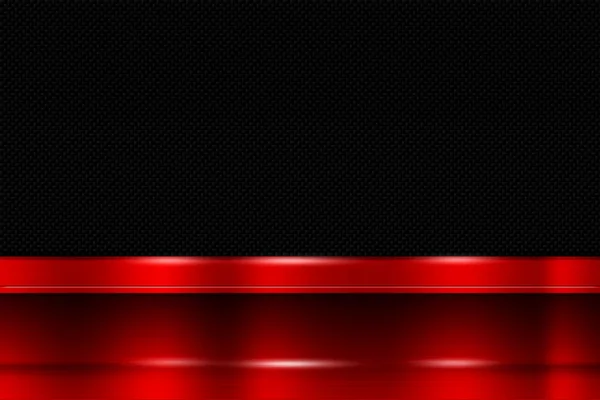 Красный металлический баннер на черном углеродном волокне. металлический фон . — стоковое фото