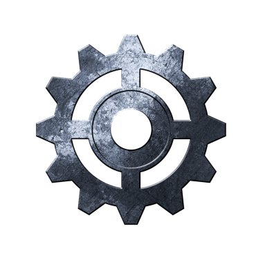 izole beyaz zemin üzerine metal dişli.