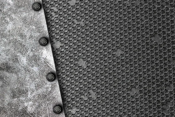 Grunge kovové pozadí. Nýt na plech bílý a černý gr — Stock fotografie