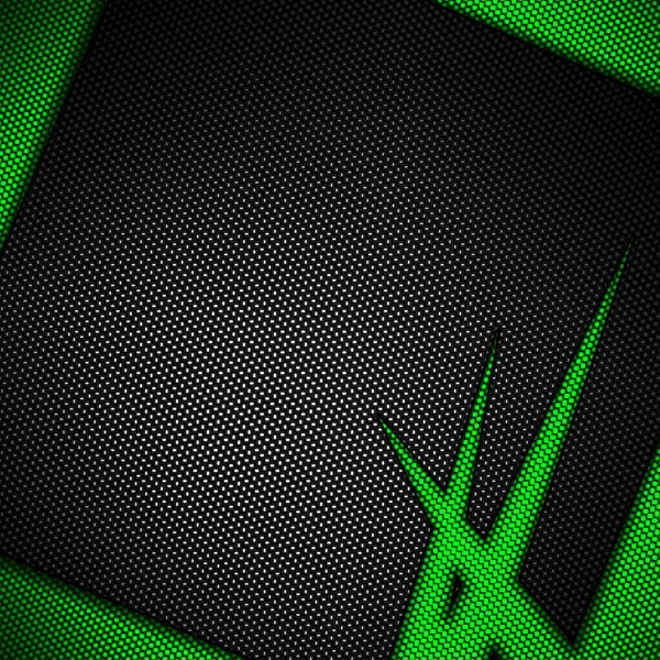 Green and black carbon fiber background. — Stock Photo, Image
