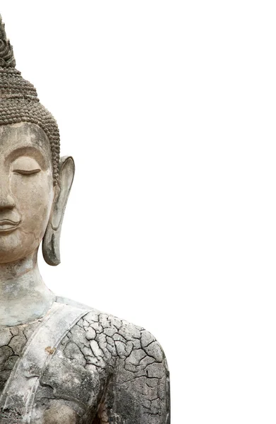 Huvudet av Buddha staty isolera — Stockfoto