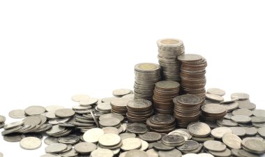 Tay sikkeleri izole arka plan üzerinde.