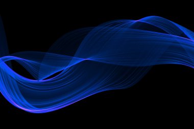 Mavi parlaklık enerji dalgası. Aydınlatma etkisi arka plan ile 