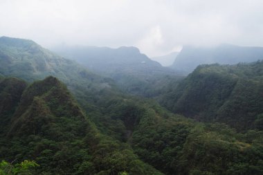 Dağlarda güzel bir sabah manzarası.