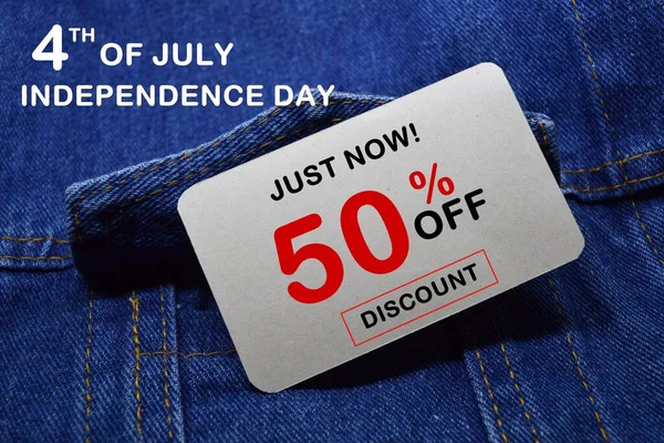 Sale Independence Day Just Now Offer Half Price Discount Special — Stock Photo, Image