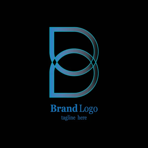 İlk harf B minimalist sanat logosu. mavi ve gri ile derecelendirme.