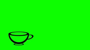 Kahve molasının animasyon çizimi. Kafeterya, Kafeterya ve Restoran İçeriği İçin Uygun.