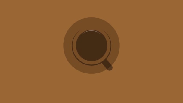 Animated Illustration Fresh Hot Coffee Brown Screen Background — Stock Video