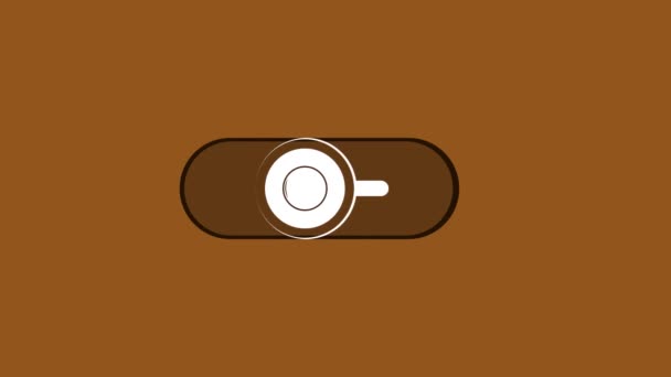 Geanimeerde Illustratie Van Coffee Power Logo Ontwerp Template Bruine Groene — Stockvideo