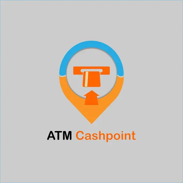 harita göstergesi ile atm makinesi simgesi. vektör çizim