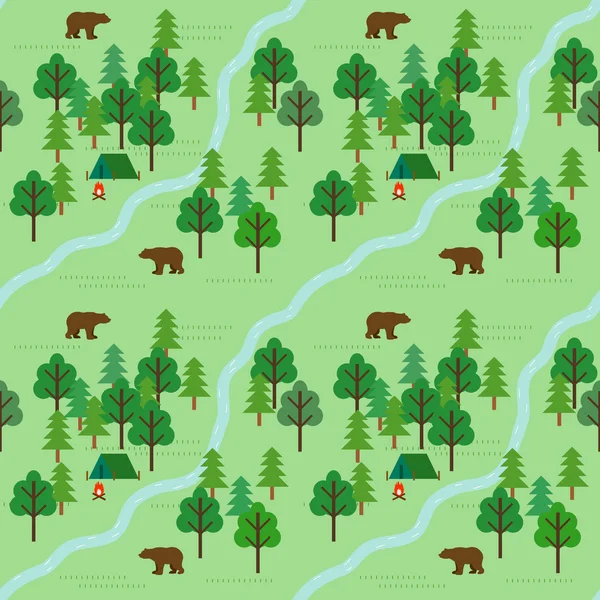 Seamless  vector camping pattern — 图库矢量图片