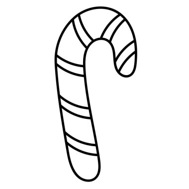 Çocuklar için şeker. Şeker kamışı. Karalama tarzında vektör illüstrasyonu..