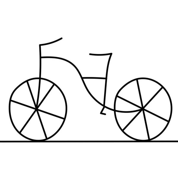 Children Bicycle Walking Bike Vector Illustration Doodle Style — Stock Photo, Image