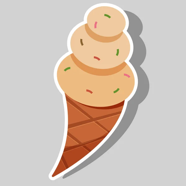 Delicious Ice Cream Sticker Diet Concept — Stock Photo, Image