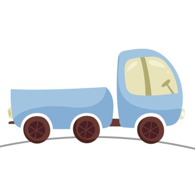 Oyuncak kamyon. Ulaşım aracı. Vektör illüstrasyonu.