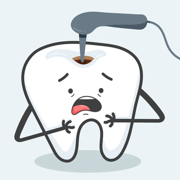 Chory Ząb Jest Leczony Wiertłem Usuwanie Próchnicy — Zdjęcie stockowe