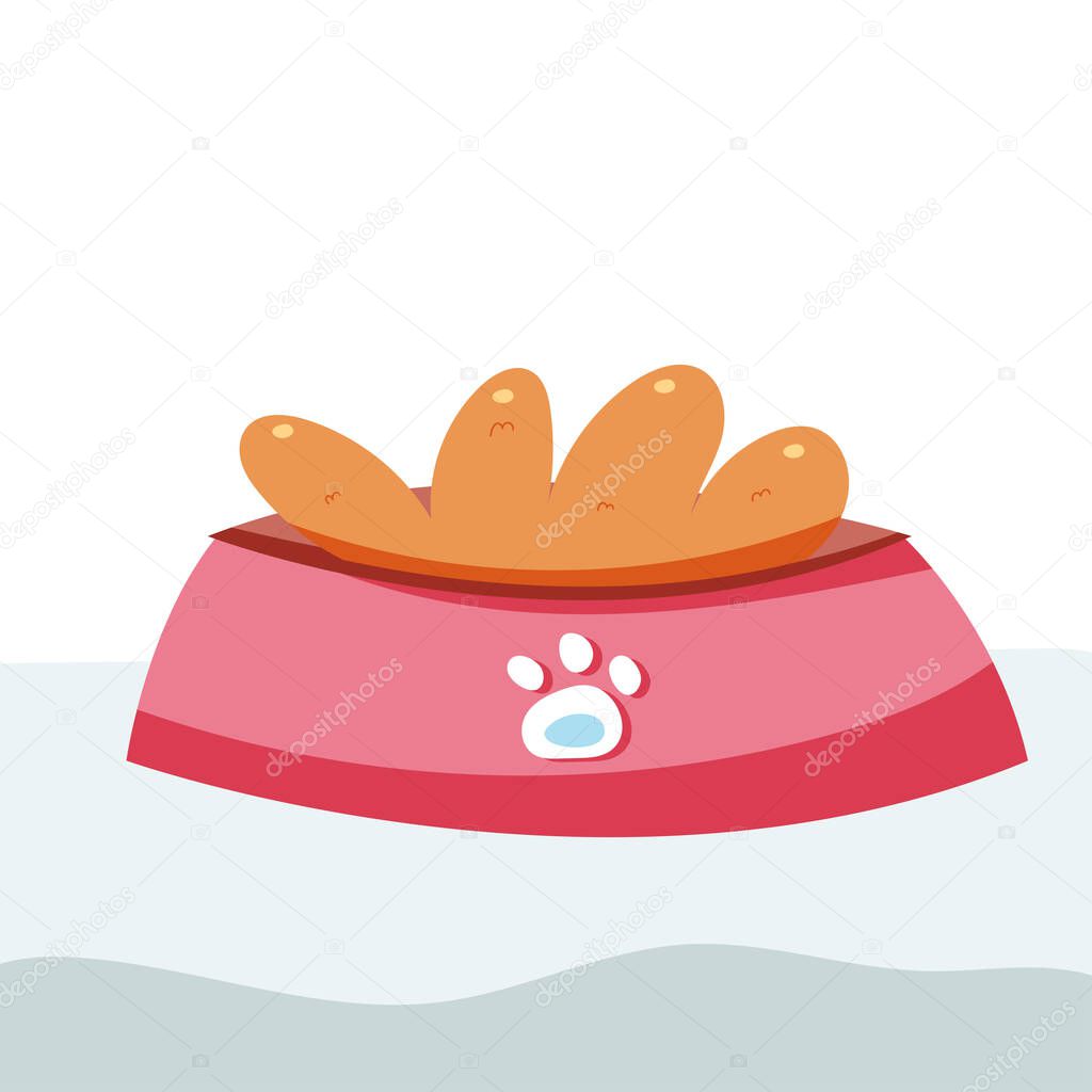 fashionable bowl for pets. Vector illustration
