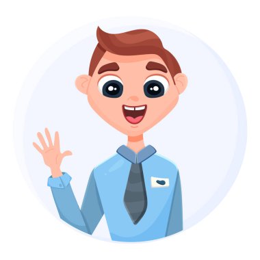 Adam eliyle selam veriyor. Müdür elini sallıyor..