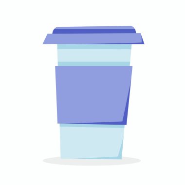 İçkiler için paket bardağı. Termo bardak. Düz biçimli vektör illüstrasyonu