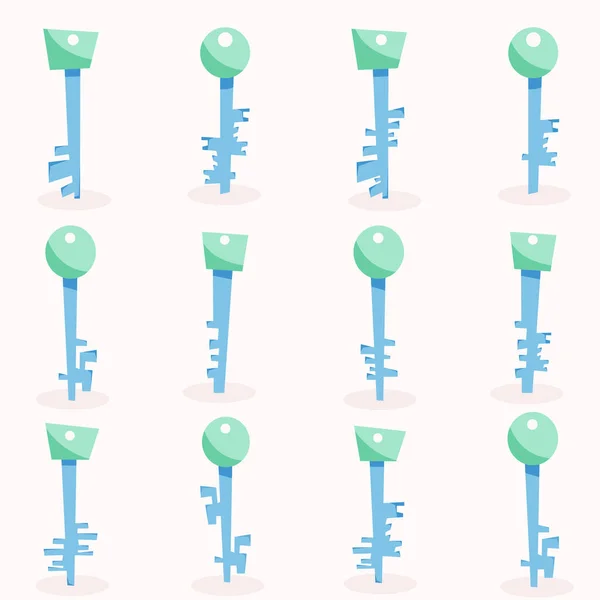 Bir takım anahtarlar. Kapının anahtarı, kasa, kilit. Düz biçimli vektör illüstrasyonu