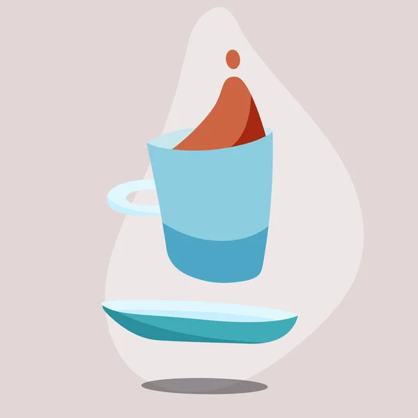 Een Kop Koffie Kopje Thee Vectorillustratie — Stockvector