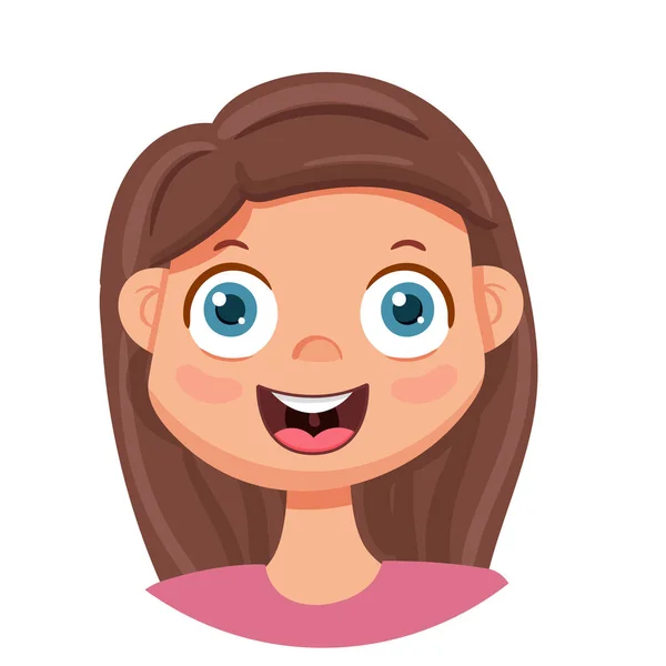 Chica Feliz Ríe Emociones Humanas Vector Avatar Con Una Mujer — Archivo Imágenes Vectoriales