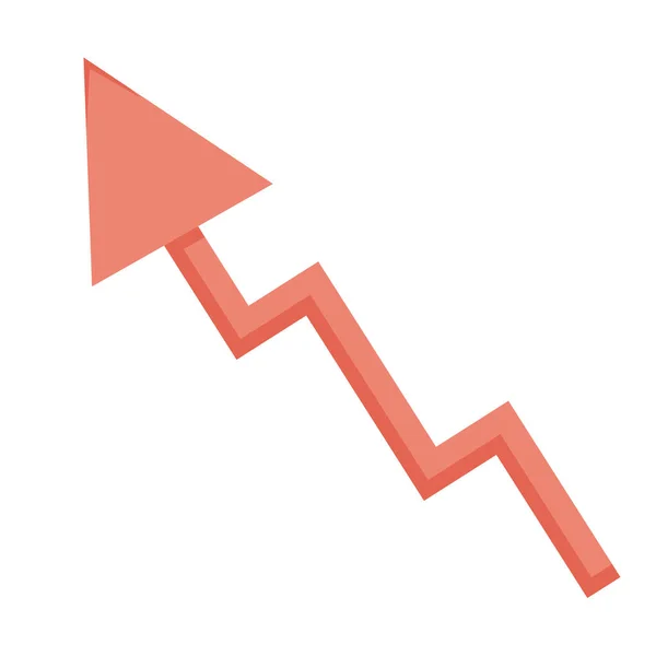 Rode Pijl Plat Pictogram Witte Achtergrond — Stockvector