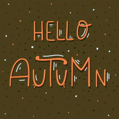 Sonbahar mektupları. El yazısı fırça kaligrafisi. Düz biçimli vektör illüstrasyonu