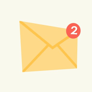 Cevaplanmamış iletileri olan zarf simgesi. Posta konsepti. Vektör illüstrasyonu