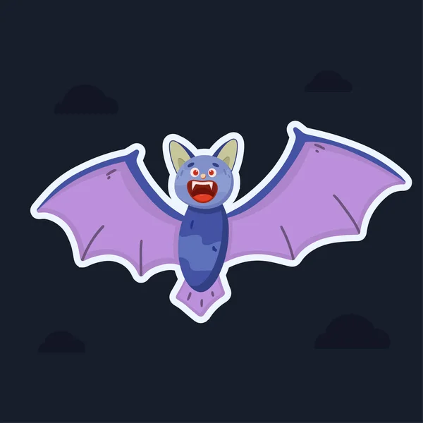 Murciélago Estilo Dibujos Animados Concepto Halloween Ilustración Vectorial Estilo Plano — Archivo Imágenes Vectoriales