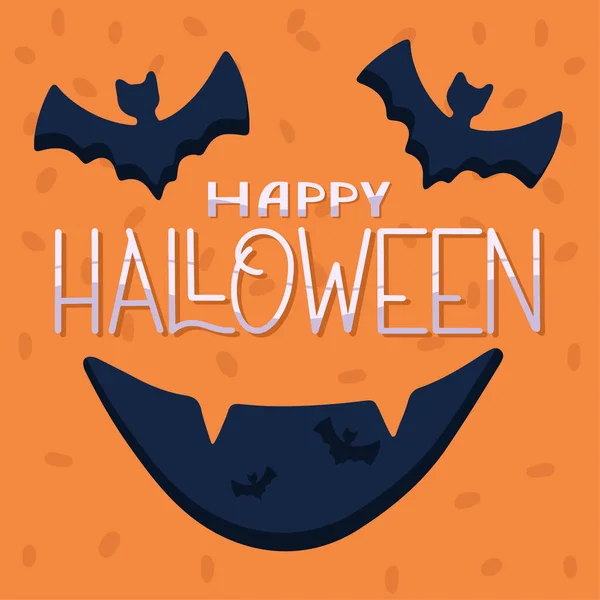 Halloween Pumpkin Background Poster Halloween Concept Vector Illustration Flat Style - Stok Vektor