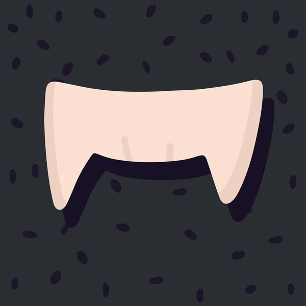 Vampire Teeth Halloween Concept Vector Illustration Flat Style —  Vetores de Stock