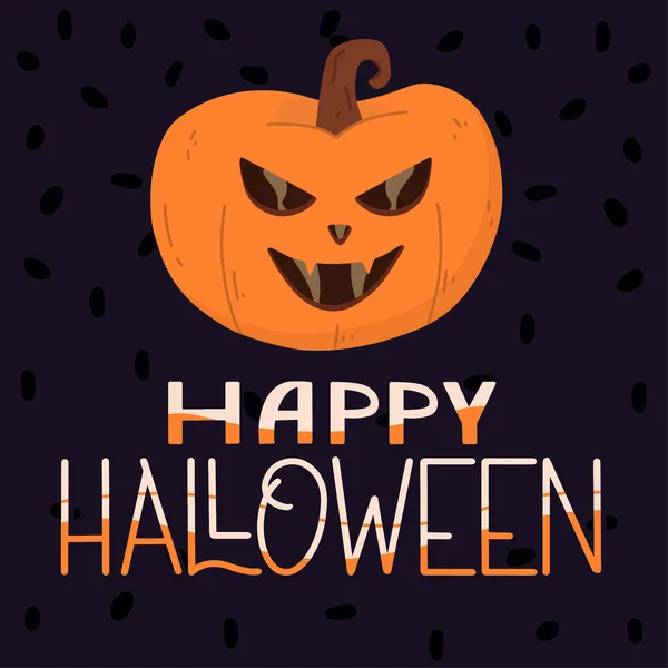 Cartel Calabaza Halloween Concepto Halloween Ilustración Vectorial Estilo Plano — Archivo Imágenes Vectoriales