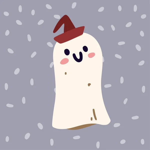 Cute Ghost Halloween Halloween Concept Vector Illustration Flat Style — Stock vektor
