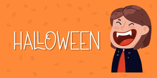 Halloween Banner Nebo Strana Pozvání Pozadí Upírem Halloween Koncept Vektorová — Stockový vektor