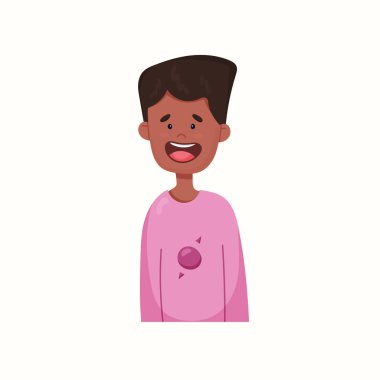 Afro-Amerikan portresi. Düz biçimli vektör illüstrasyonu