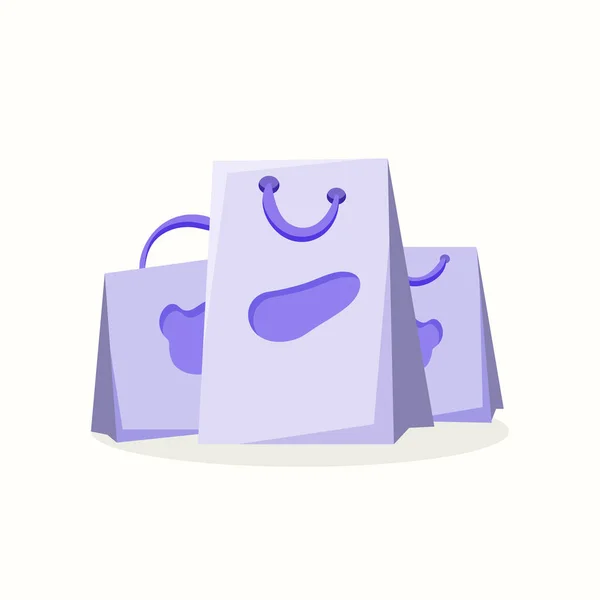 Alışveriş torbaları. Düz biçimli vektör illüstrasyonu