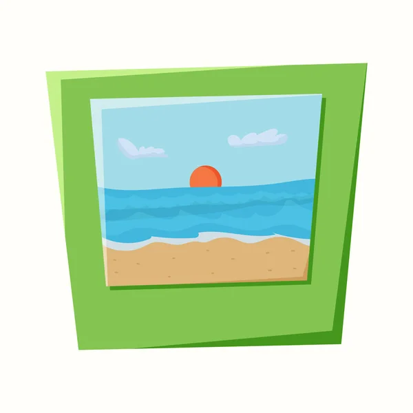 一个海上度假的图片 平面样式的矢量图解 — 图库矢量图片