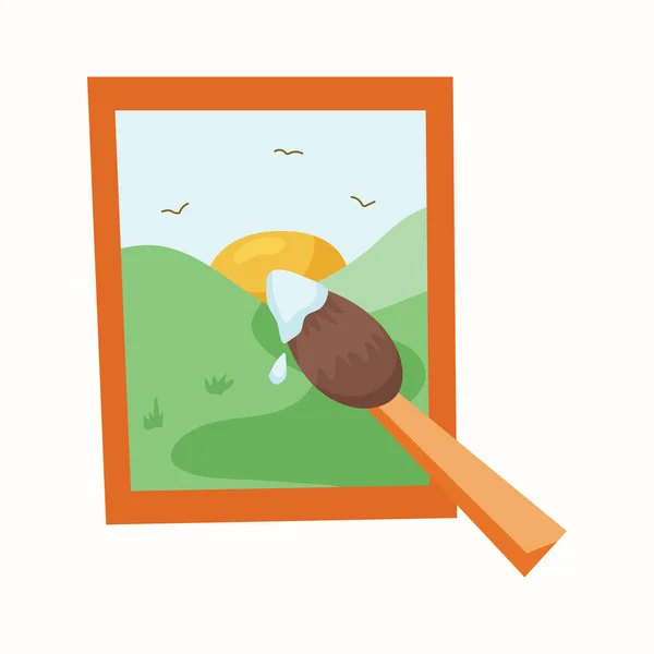 Pintura Arte Cepillo Ilustración Vectorial Estilo Plano — Vector de stock